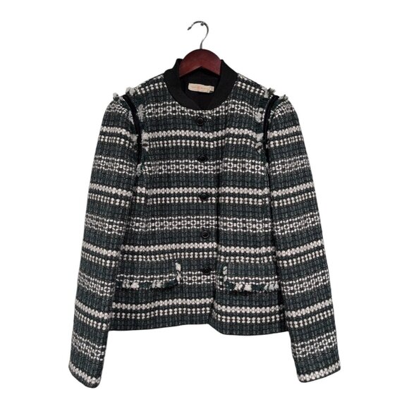 Tory Burch Norfolk Horseback Tweed Jacket Preppy Old Money Career Womens Size 10 - Picture 1 of 16